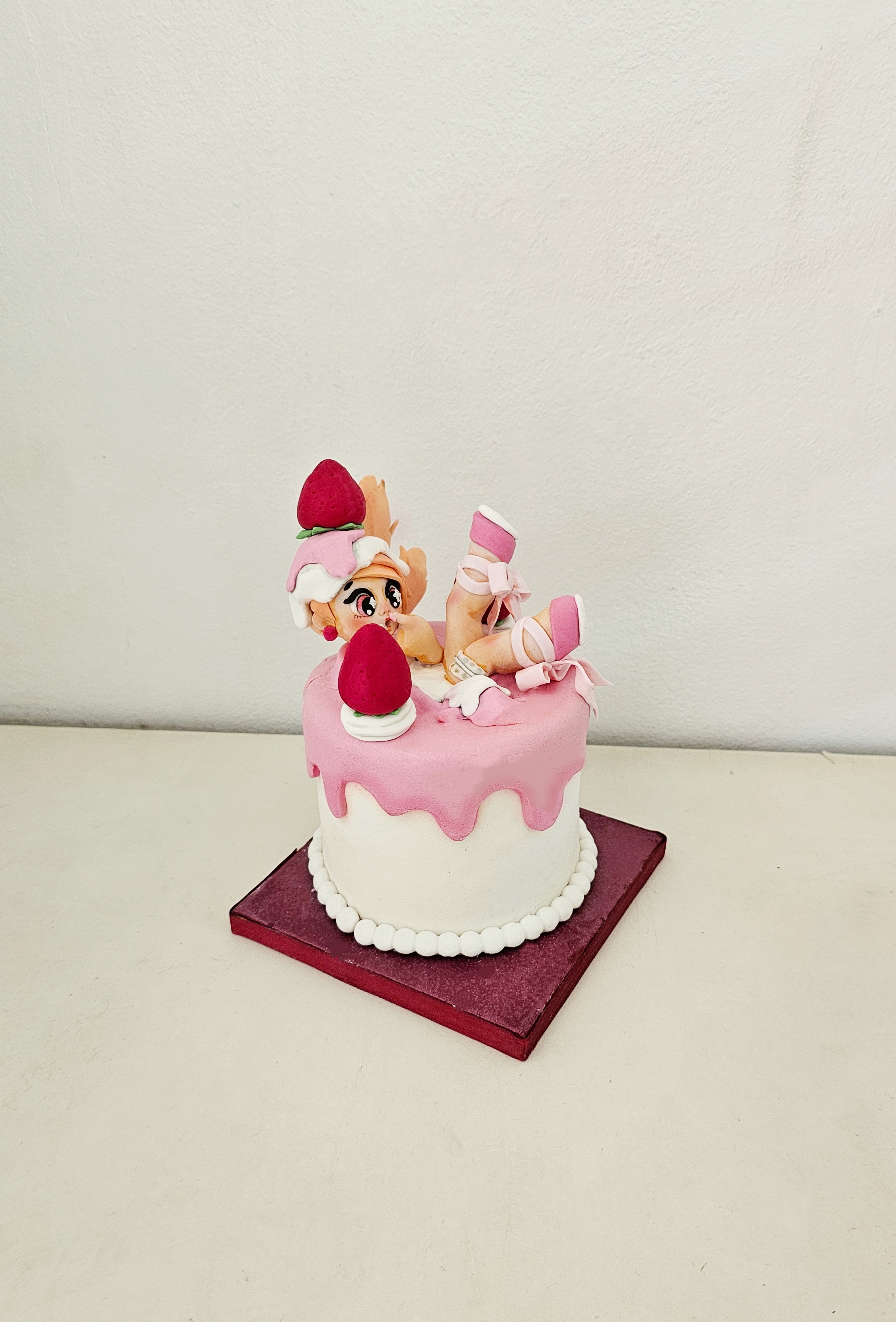 Anime Girl Strawberry Cake