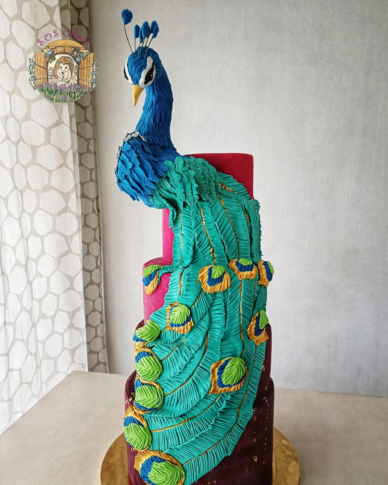 Peacock Fondant Sculpture Cake